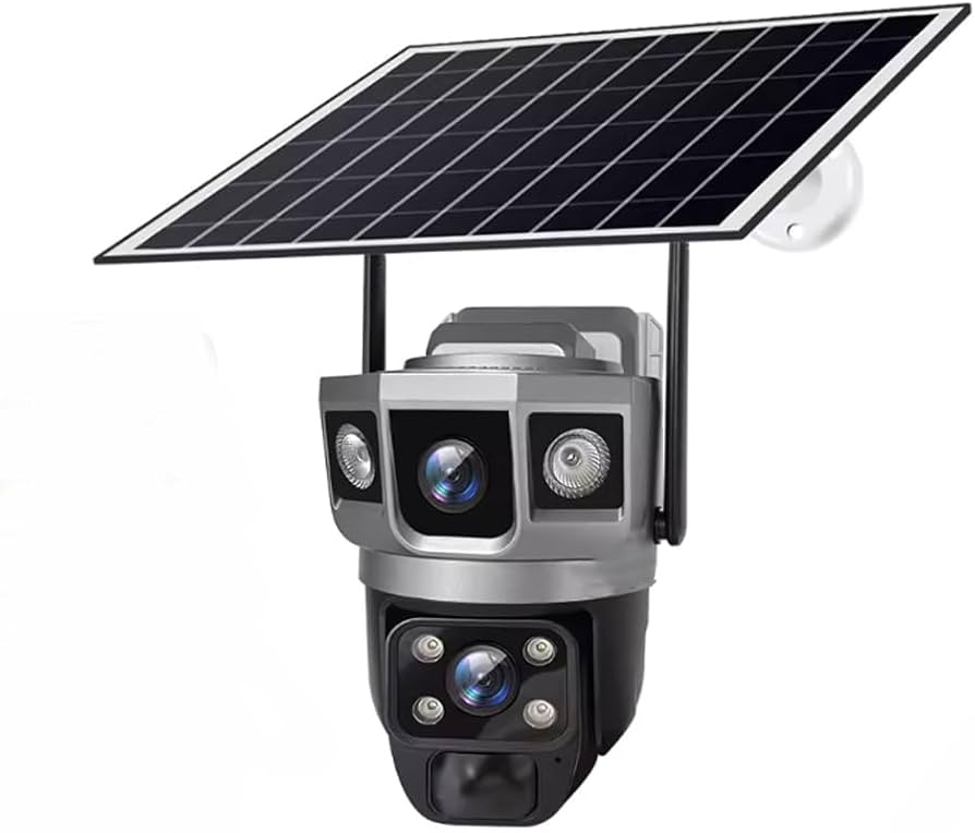 3 lens solar 4g ptz camera v380pro