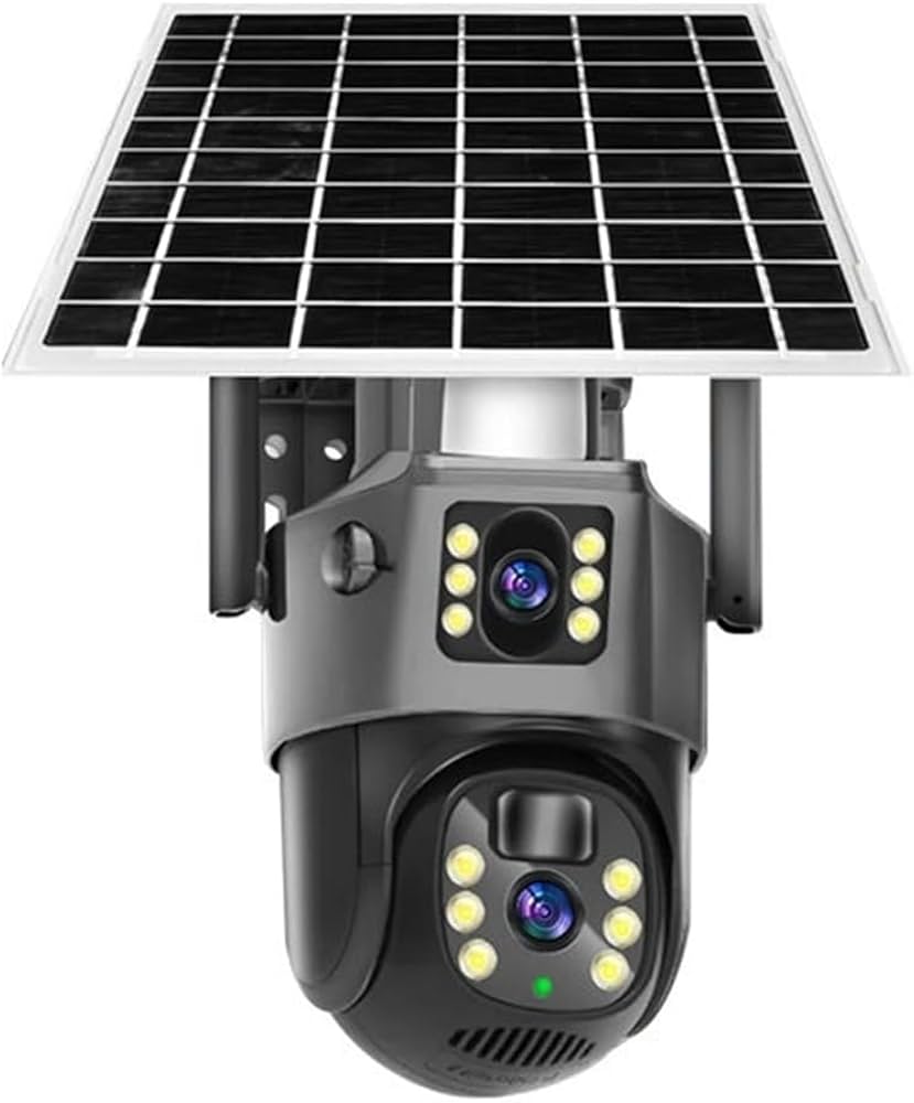 Dual lens solar ptz camera v380pro